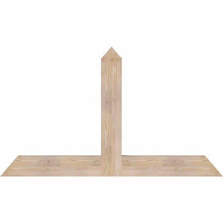 Ekena Millwork Portland Smooth Timber Gable Bracket, Douglas Fir, 60"W x 35"H x 3 1/2"D x 5 1/2"F, 14/12 Pitch GBW060X35X0406POR00SDF
